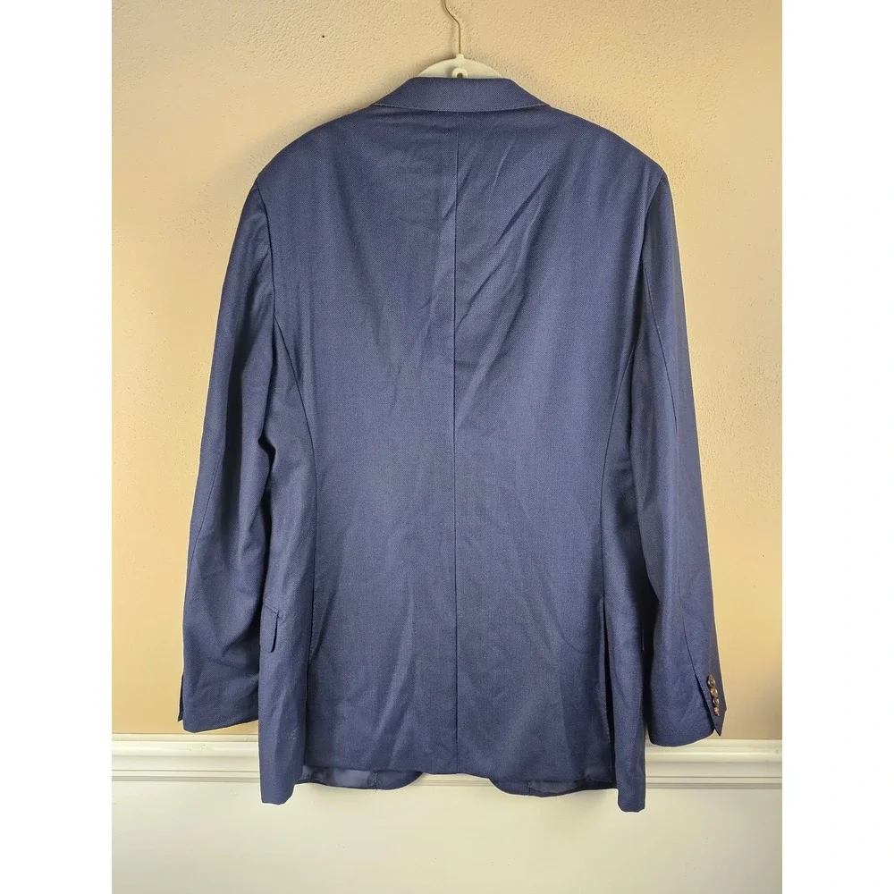 Suitsupply Mens Navy Sienna Wool Slort Coat Blazer 46L 46 Long